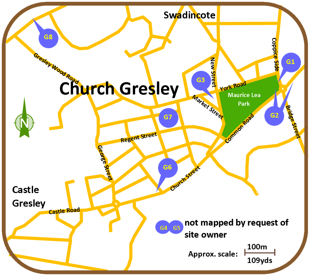 Church Gresley Heritage Trail map